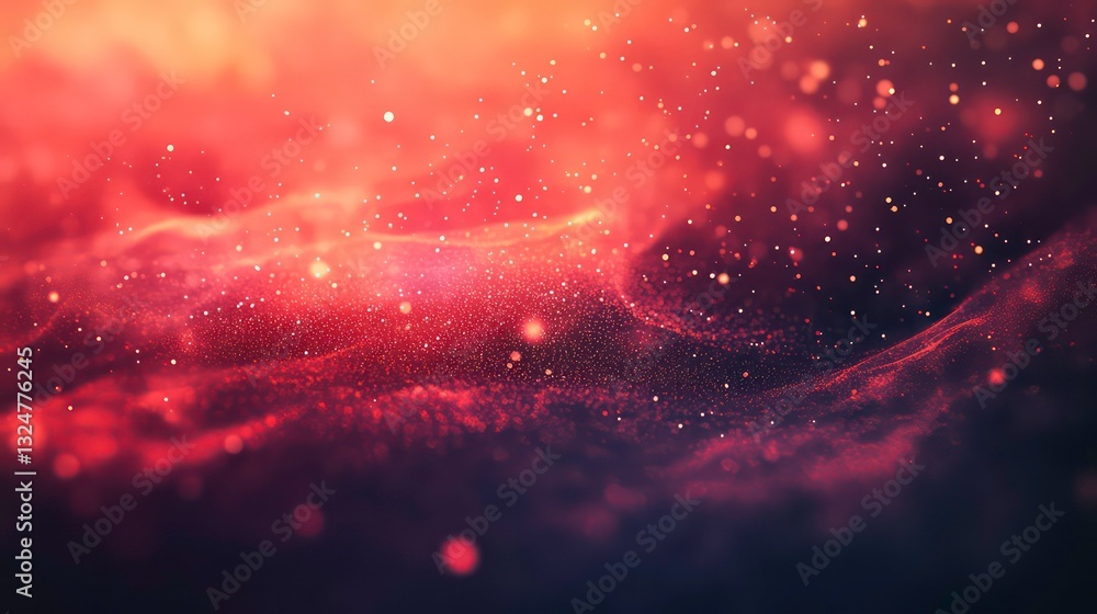Poster red glitter background with sparkling texture and a soft, blurred effect. perfect for festive design