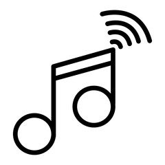 Music Streaming Vector Line Icon Design