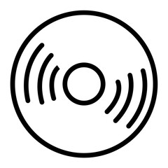 Vinyl Record Vector Line Icon Design