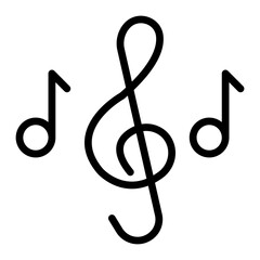 Music Scale Vector Line Icon Design