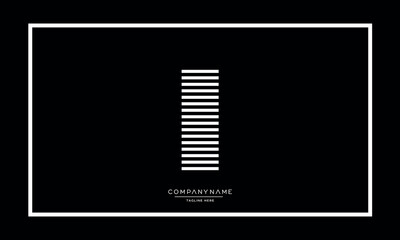 Alphabet letters I or II logo vector icon