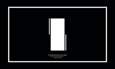 Alphabet letters I or II logo vector icon