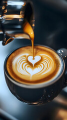 Heart-Shaped Latte Art: A Perfect Cup of Coffee
