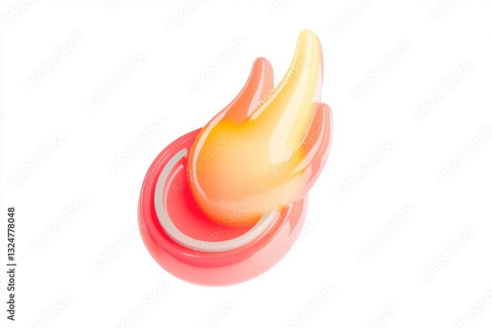 Fototapete abstract flame: a vibrant, stylized representation of a flame. it is created using smooth, glossy fo