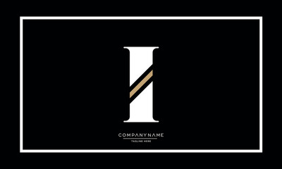 Alphabet letters I or II logo vector icon
