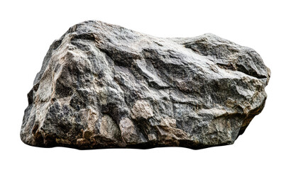 Fototapeta premium Large rough granite boulder with textured surface, cut out