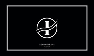 Alphabet letters I or II logo vector icon