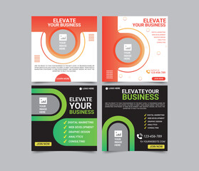 Business marketing social media post and web banner collection