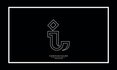 Alphabet letters I or II logo vector icon
