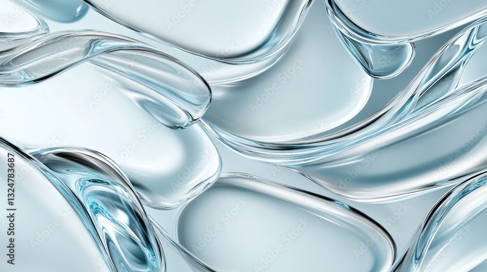 Aufkleber vibrant design showcases smooth curves and waves in stunning blue hues, creating a mesmerizing abstr