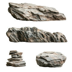 Majestic Grey Rocks Nature Stones Textures Isolated Background