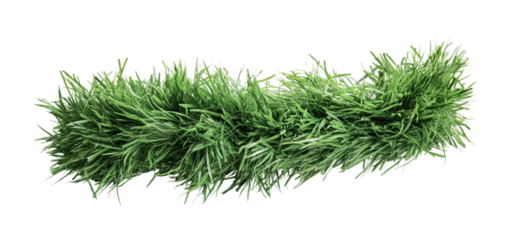 Lush green artificial grass turf roll, cut out