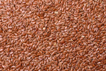 Flax seeds in a bowl, an ingredient for making vegan or vegetarian food