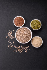 Peeled sunflower seeds in a bowl, an ingredient for making vegetarian food