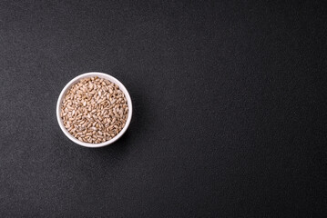 Peeled sunflower seeds in a bowl, an ingredient for making vegetarian food