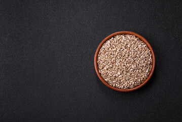 Peeled sunflower seeds in a bowl, an ingredient for making vegetarian food