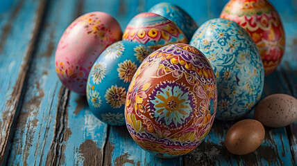 colorful easter eggs, ai generated