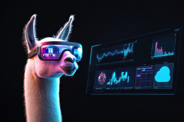 llama in AR glasses analyzes solar energy data on dashboard