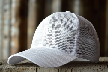 White athletic mesh cap designed for performance and comfort