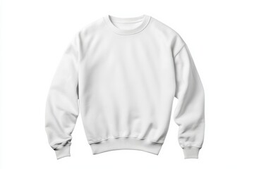 White crew-neck sweatshirt on a white background
