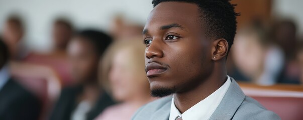 Young african male in formal attire at an event
