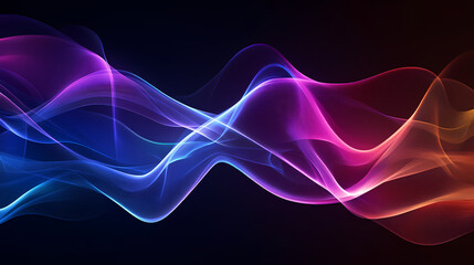 Abstract waves in neon colors for technology backgrounds. Ambient Fluorescence. Illustration