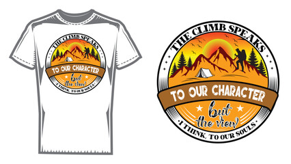 Mountain camping vintage t-shirt design
