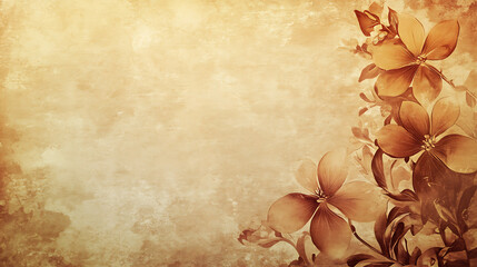 Sepia Floral Design on Textured Background