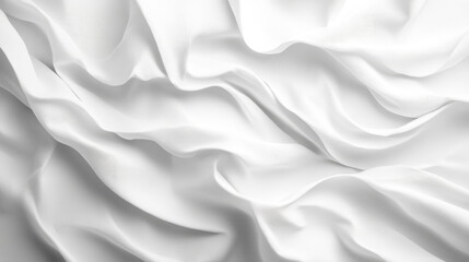 Obraz premium Smooth white silk fabric with elegant ripples and soft texture