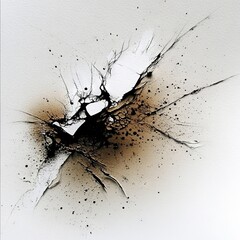 Abstract Fractured Composition in Black, Brown, and Grey