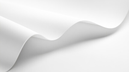 Abstract wave pattern with smooth curved white lines on minimalist background