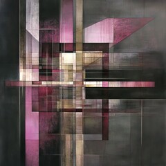 Abstract Geometric Composition in Muted Tones