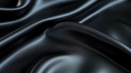 Obraz premium A close-up view of smooth, flowing black fabric, highlighting its texture and sheen.