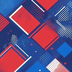 Abstract Geometric Pattern in Red, White, and Blue