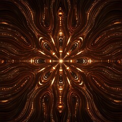 Abstract Gold and Brown Swirl Mandala