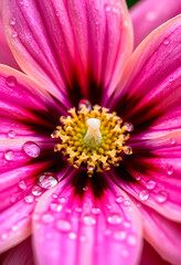 pink gerber daisy with water drops