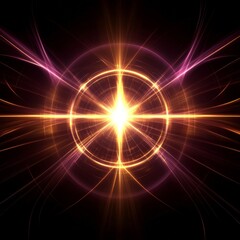 Abstract Image: Concentric Circles and Starburst with Radiating Light