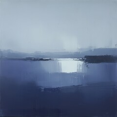Abstract Landscape in Blues and Grays