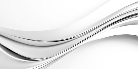 Obraz premium Abstract metallic silver curves and waves on white background