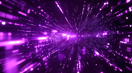 Fototapeta premium Dynamic purple light burst with futuristic energy and motion effect