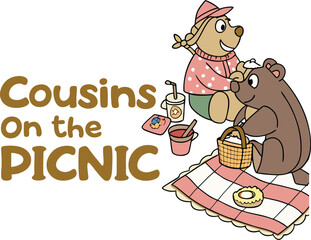  Create a cartoon image of a group of bears vector art