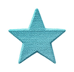 Obraz premium Textured blue fabric star for decoration and design, cut out