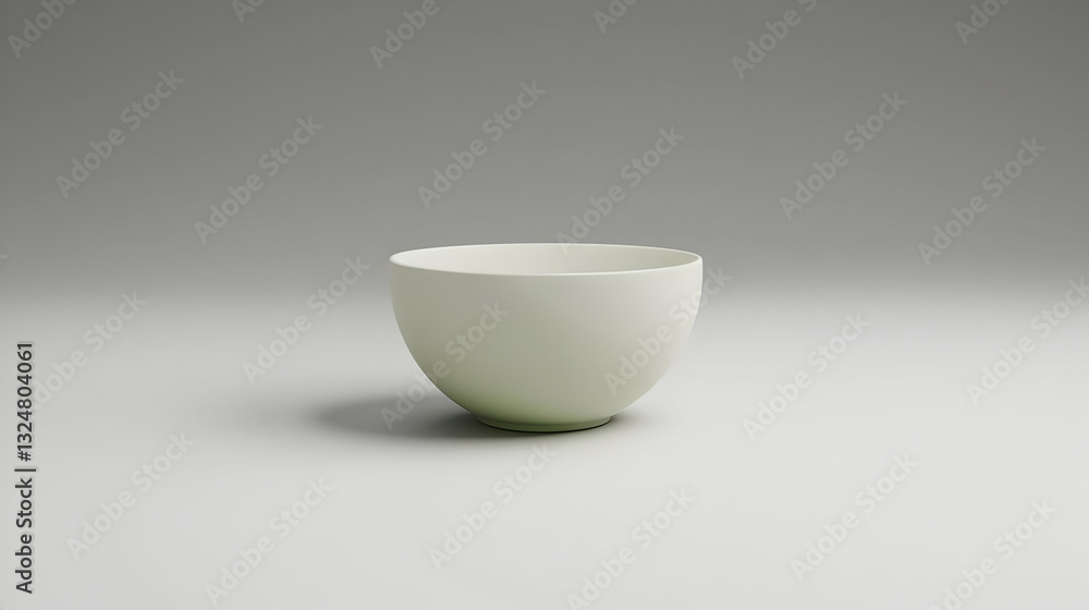 Poster white ceramic bowl isolated on a white background showing smooth texture and soft lighting in a stud