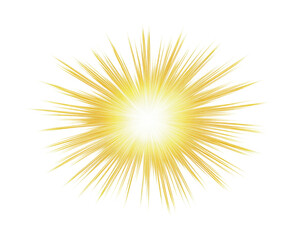 Vibrant yellow starburst with radiating lines, cut out