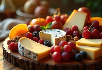 vibrant cheese board displaying assorted flavors textures featuring artfully arranged accompaniments, platter, gourmet, charcuterie, assortment, variety