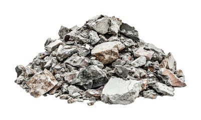 Obraz premium Pile of mixed rocks and rubble, cut out