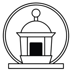 Cafe Symbol Vector Art Illustration Design - Coffee Shop Icon, Beverage Logo