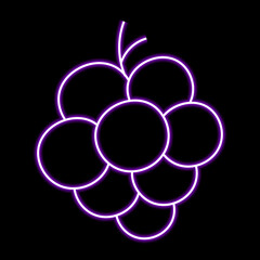 A bunch of grapes in neon effect
