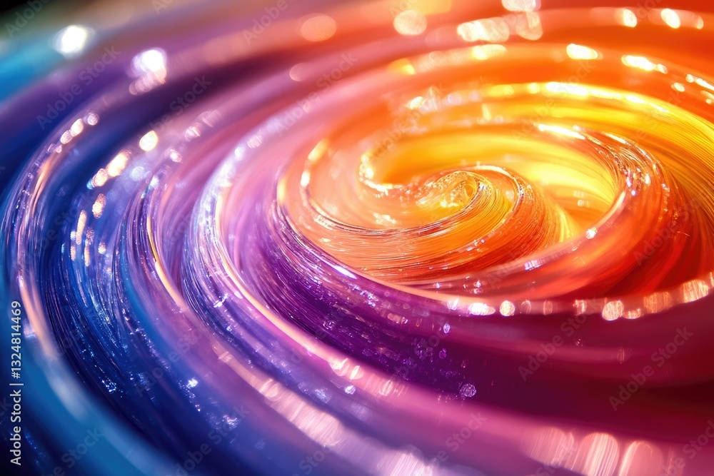 Poster a mesmerizing swirl of vibrant, iridescent colors creating a dynamic, abstract artwork.