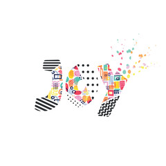 joy text with split letters, joyful and energetic lettering on white background